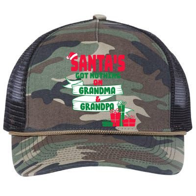 Santa's Got Nothing On Grandma And Grandpa Christmas Retro Rope Trucker Hat Cap