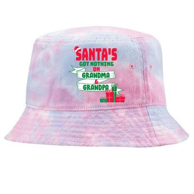 Santa's Got Nothing On Grandma And Grandpa Christmas Tie-Dyed Bucket Hat