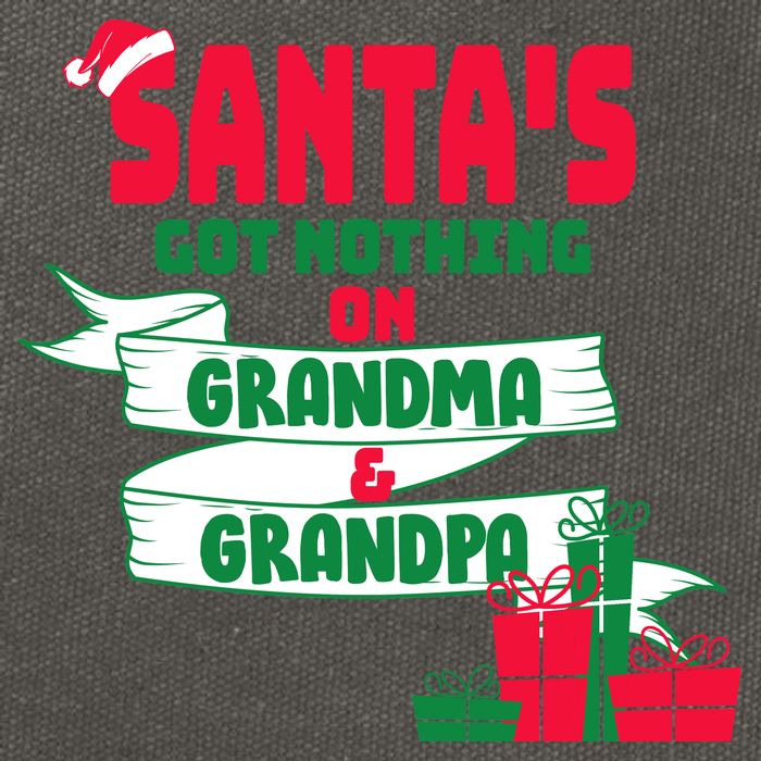 Santa's Got Nothing On Grandma And Grandpa Christmas Cotton Canvas Backpack