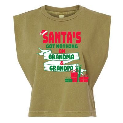 Santa's Got Nothing On Grandma And Grandpa Christmas Garment-Dyed Women's Muscle Tee