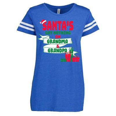 Santa's Got Nothing On Grandma And Grandpa Christmas Enza Ladies Jersey Football T-Shirt