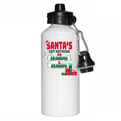 Santa's Got Nothing On Grandma And Grandpa Christmas Aluminum Water Bottle