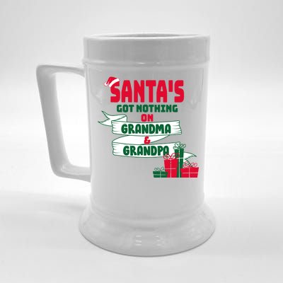 Santa's Got Nothing On Grandma And Grandpa Christmas Beer Stein