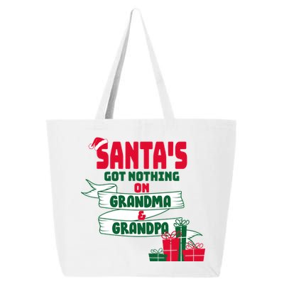 Santa's Got Nothing On Grandma And Grandpa Christmas 25L Jumbo Tote