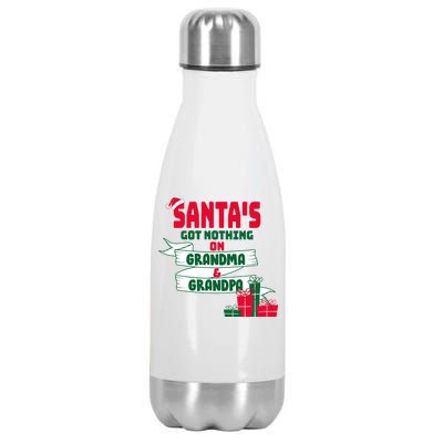 Santa's Got Nothing On Grandma And Grandpa Christmas Stainless Steel Insulated Water Bottle