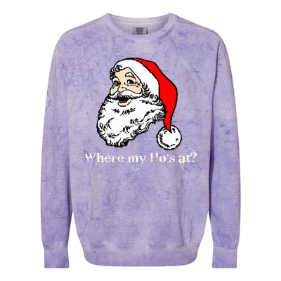 Santa's Ho Funny Christmas Colorblast Crewneck Sweatshirt