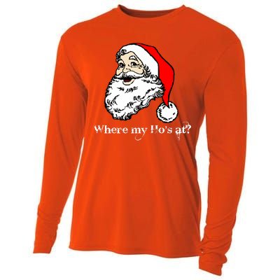 Santa's Ho Funny Christmas Cooling Performance Long Sleeve Crew