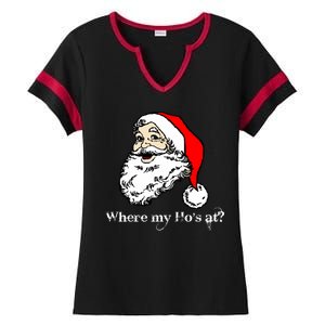 Santa's Ho Funny Christmas Ladies Halftime Notch Neck Tee