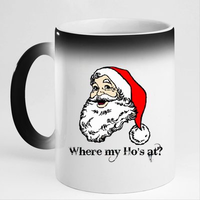 Santa's Ho Funny Christmas 11oz Black Color Changing Mug