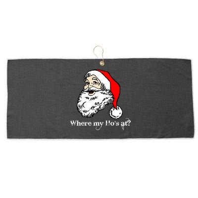 Santa's Ho Funny Christmas Large Microfiber Waffle Golf Towel