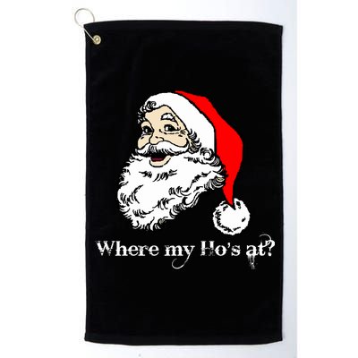 Santa's Ho Funny Christmas Platinum Collection Golf Towel