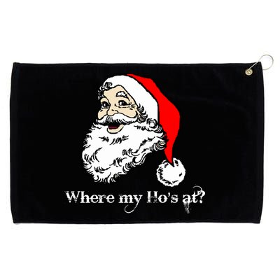 Santa's Ho Funny Christmas Grommeted Golf Towel