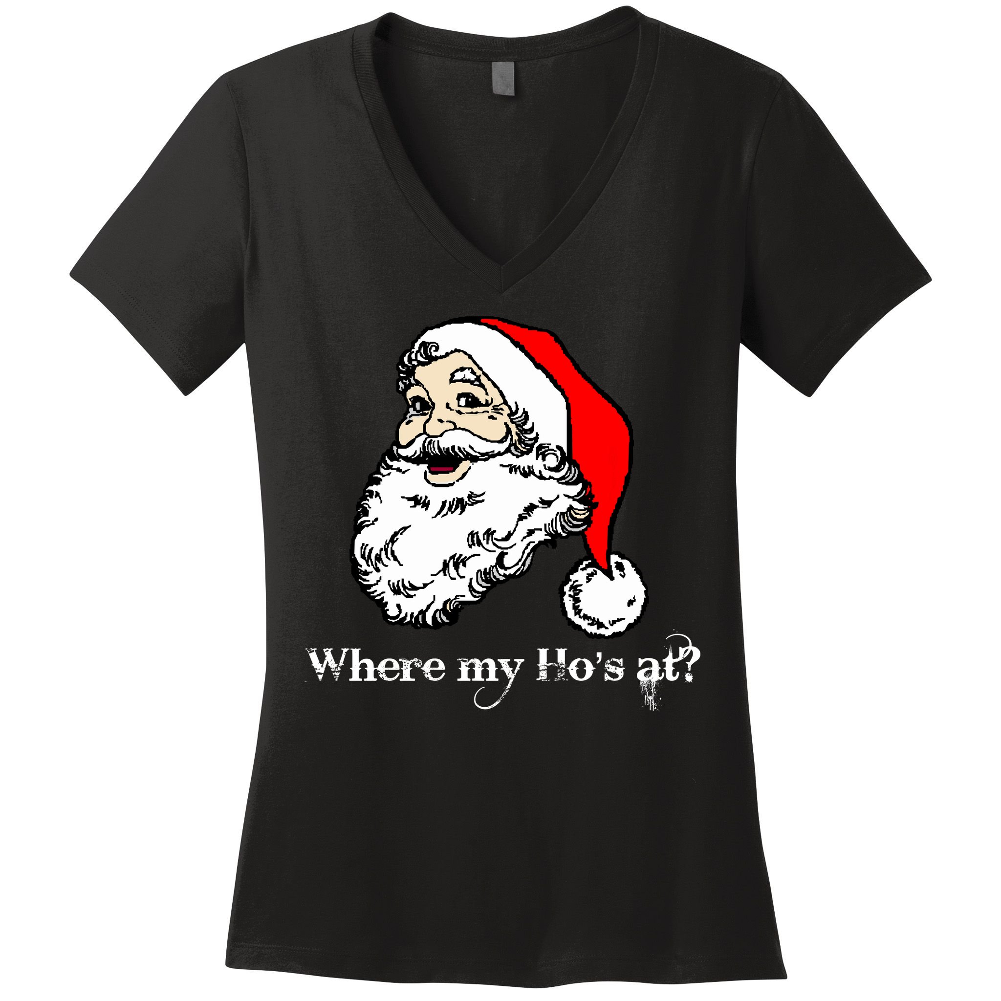 Santa's Ho Funny Christmas Women's V-Neck T-Shirt