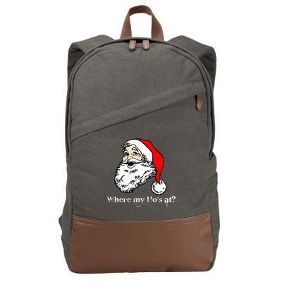 Santa's Ho Funny Christmas Cotton Canvas Backpack