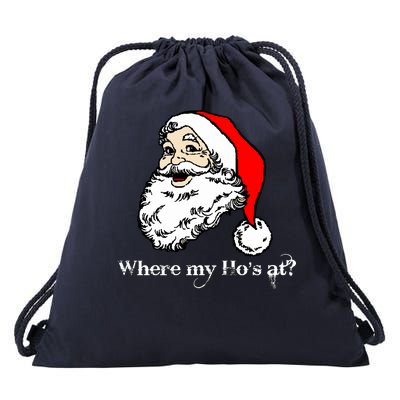 Santa's Ho Funny Christmas Drawstring Bag