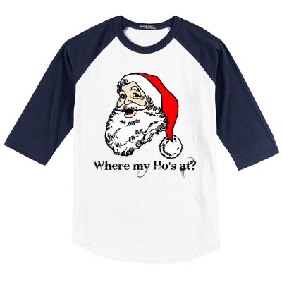 Santa's Ho Funny Christmas Baseball Sleeve Shirt