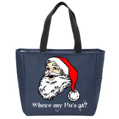 Santa's Ho Funny Christmas Zip Tote Bag