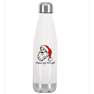 Santa's Ho Funny Christmas Stainless Steel Insulated Water Bottle