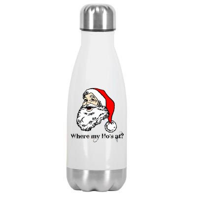 Santa's Ho Funny Christmas Stainless Steel Insulated Water Bottle