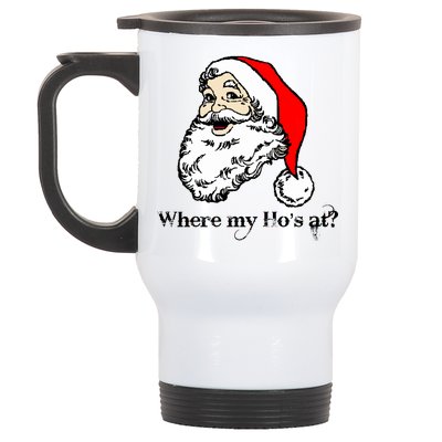 Santa's Ho Funny Christmas Stainless Steel Travel Mug