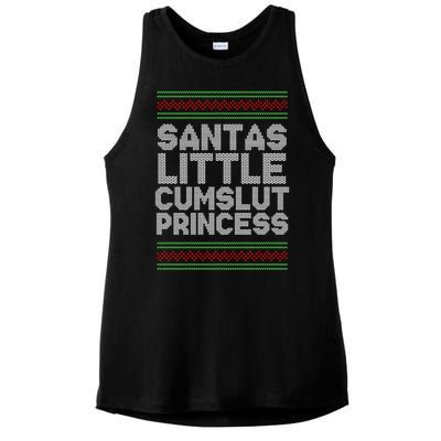 Santas Little Cumslut Princess Xmas Ugly Sweater Ladies PosiCharge Tri-Blend Wicking Tank