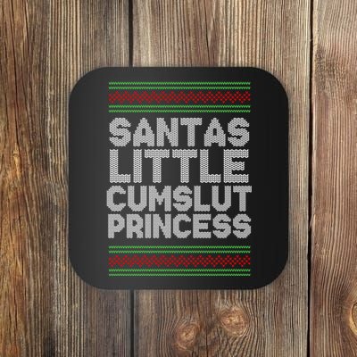 Santas Little Cumslut Princess Xmas Ugly Sweater Coaster