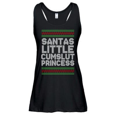 Santas Little Cumslut Princess Xmas Ugly Sweater Ladies Essential Flowy Tank