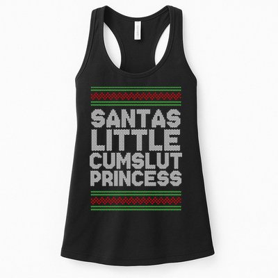 Santas Little Cumslut Princess Xmas Ugly Sweater Womens Tank Top