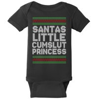 Santas Little Cumslut Princess Xmas Ugly Sweater Baby Bodysuit