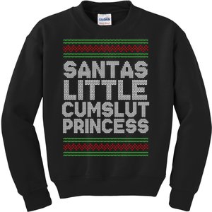 Santas Little Cumslut Princess Xmas Ugly Sweater Kids Sweatshirt