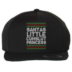 Santas Little Cumslut Princess Xmas Ugly Sweater Wool Snapback Cap