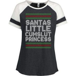 Santas Little Cumslut Princess Xmas Ugly Sweater Enza Ladies Jersey Colorblock Tee