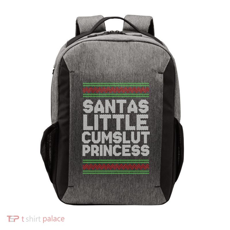 Santas Little Cumslut Princess Xmas Ugly Sweater Vector Backpack