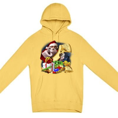 Santa's Making a List Premium Pullover Hoodie