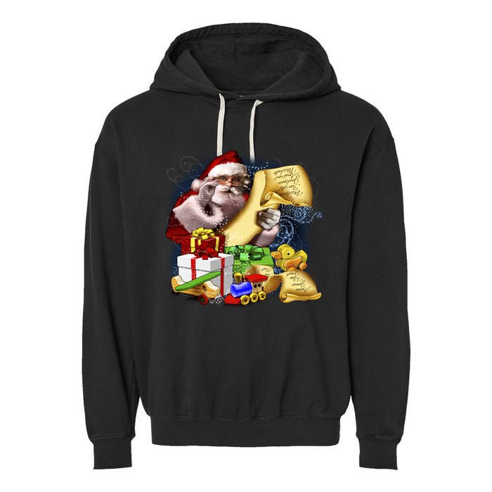 Santa's Making a List Garment-Dyed Fleece Hoodie