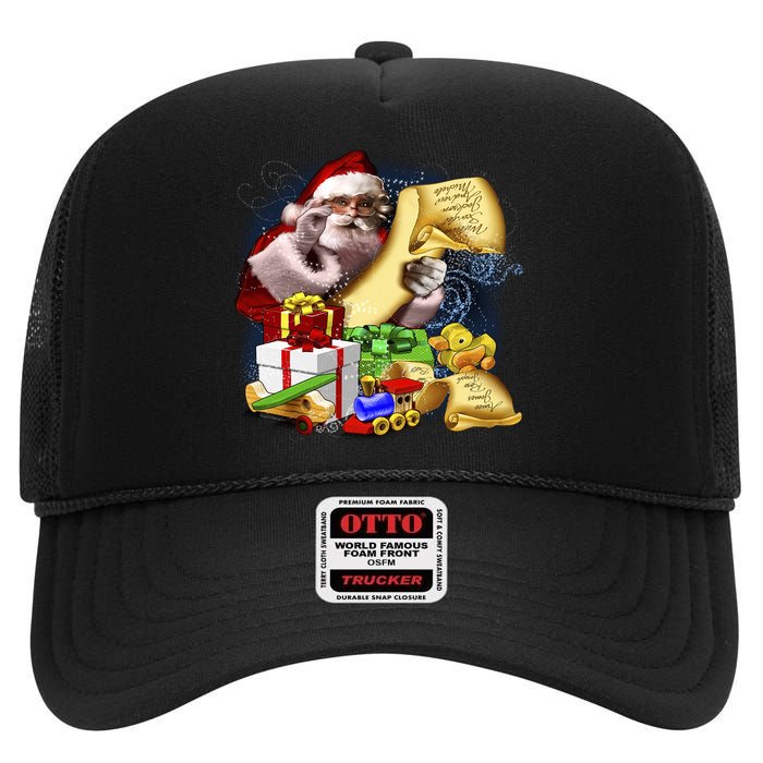 Santa's Making a List High Crown Mesh Back Trucker Hat