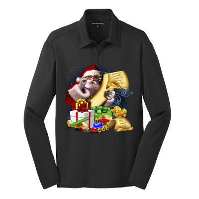 Santa's Making a List Silk Touch Performance Long Sleeve Polo