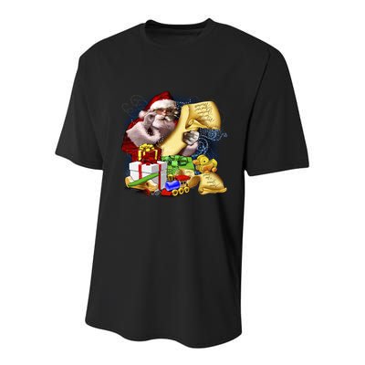 Santa's Making a List Youth Performance Sprint T-Shirt