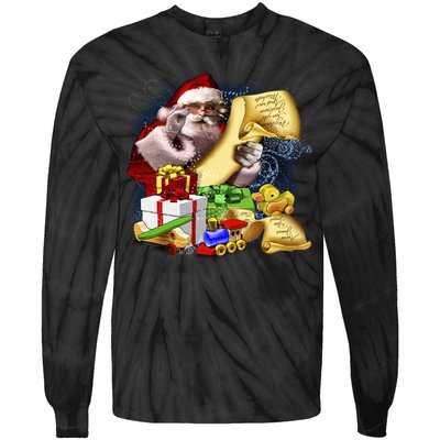 Santa's Making a List Tie-Dye Long Sleeve Shirt