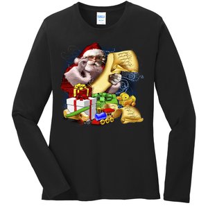 Santa's Making a List Ladies Long Sleeve Shirt