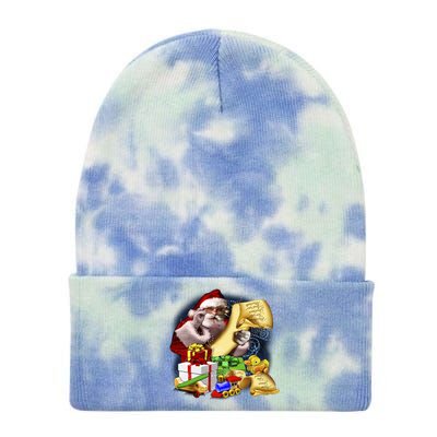 Santa's Making a List Tie Dye 12in Knit Beanie