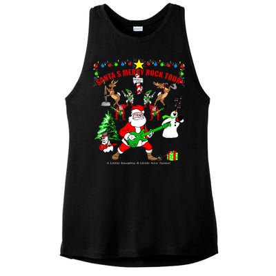 Santa's Merry Christmas Rock Tour Ladies PosiCharge Tri-Blend Wicking Tank