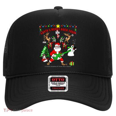 Santa's Merry Christmas Rock Tour High Crown Mesh Back Trucker Hat