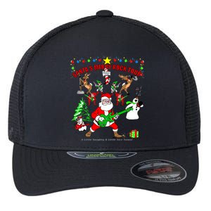 Santa's Merry Christmas Rock Tour Flexfit Unipanel Trucker Cap