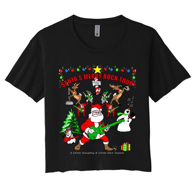 Santa's Merry Christmas Rock Tour Crop Top