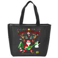 Santa's Merry Christmas Rock Tour Zip Tote Bag