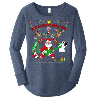 Santa's Merry Christmas Rock Tour Women's Perfect Tri Tunic Long Sleeve Shirt