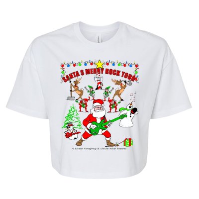 Santa's Merry Christmas Rock Tour Bella+Canvas Jersey Crop Tee