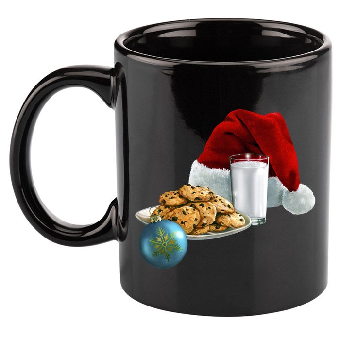 Santa's Milk & Cookies 11oz C Handle Ceramic Mug