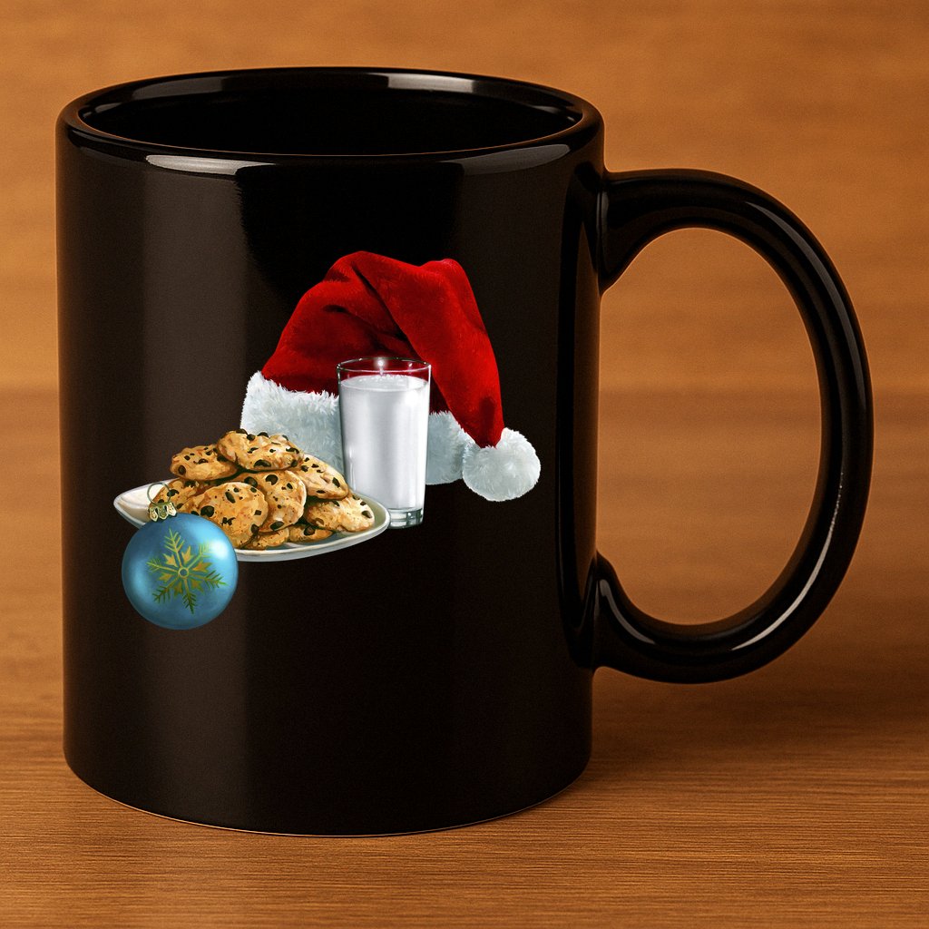 Santa's Milk & Cookies 11oz C Handle Ceramic Mug